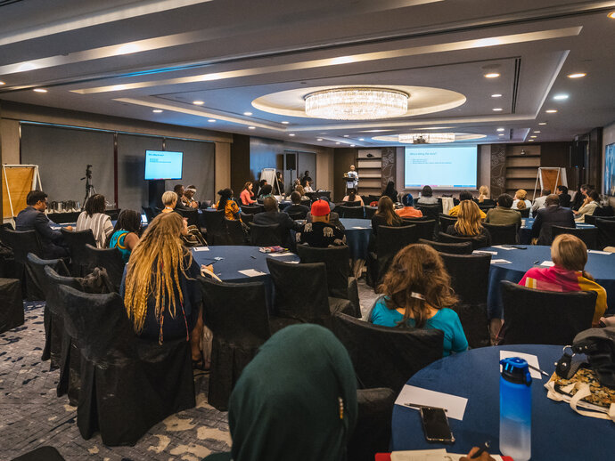 The room during the Ethical Storytelling Workshop hosted by the NNN Communications Working Group at the 2024 NNN Annual Conference